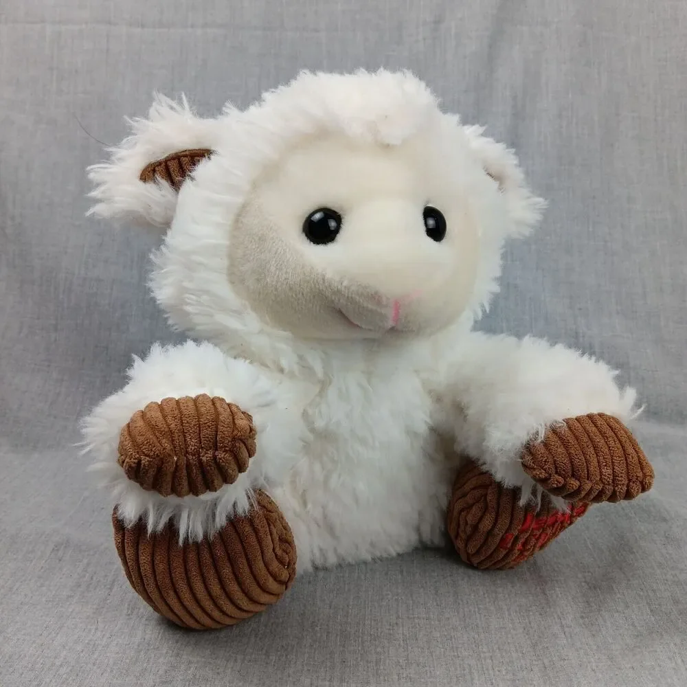 Fiesta Sitting Lamb  Plush Scruffy Jesus Loves Me on Foot Soft Stuffed Animal